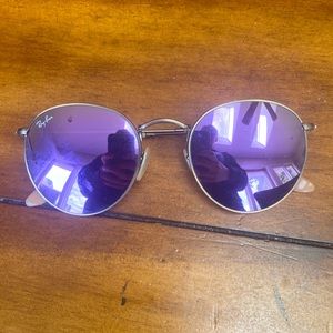 Purple Reflective Circle Raybans